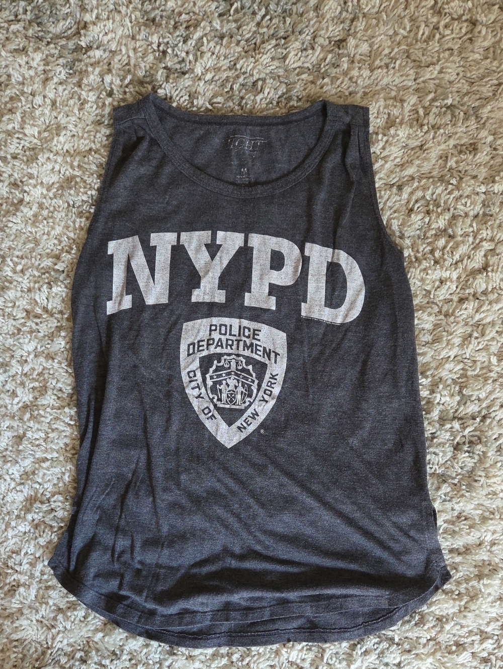 NYPD Graphic Muscle Tank Top - Dark Gray